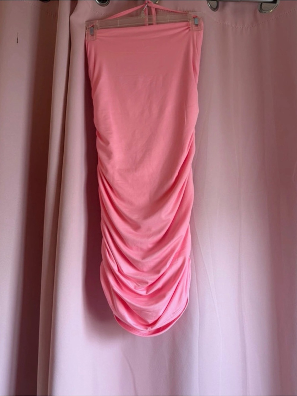 Pink Ruched Midi Skirt - Forever 21 Medium